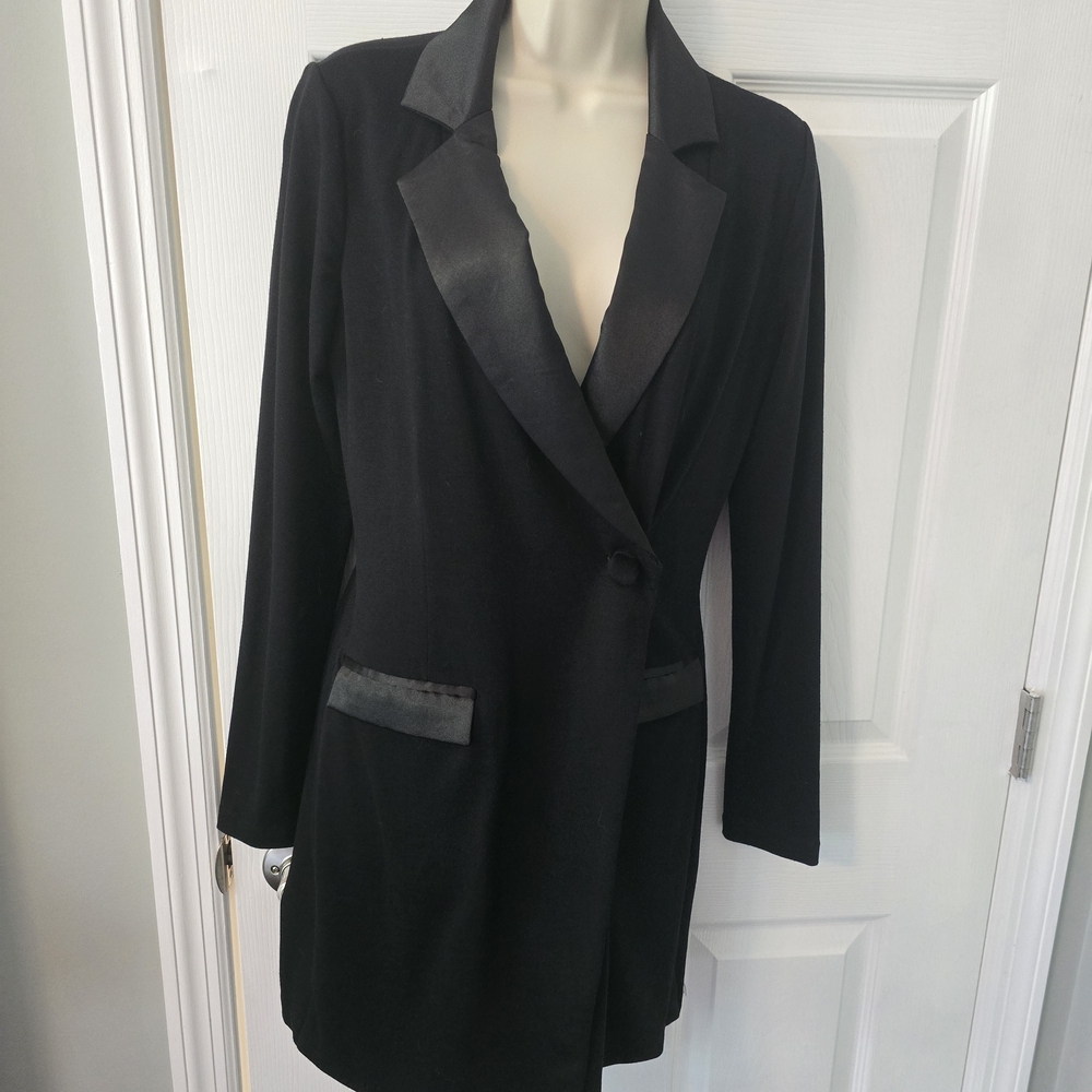 Tart Elegant Black Satin-Accented Dress